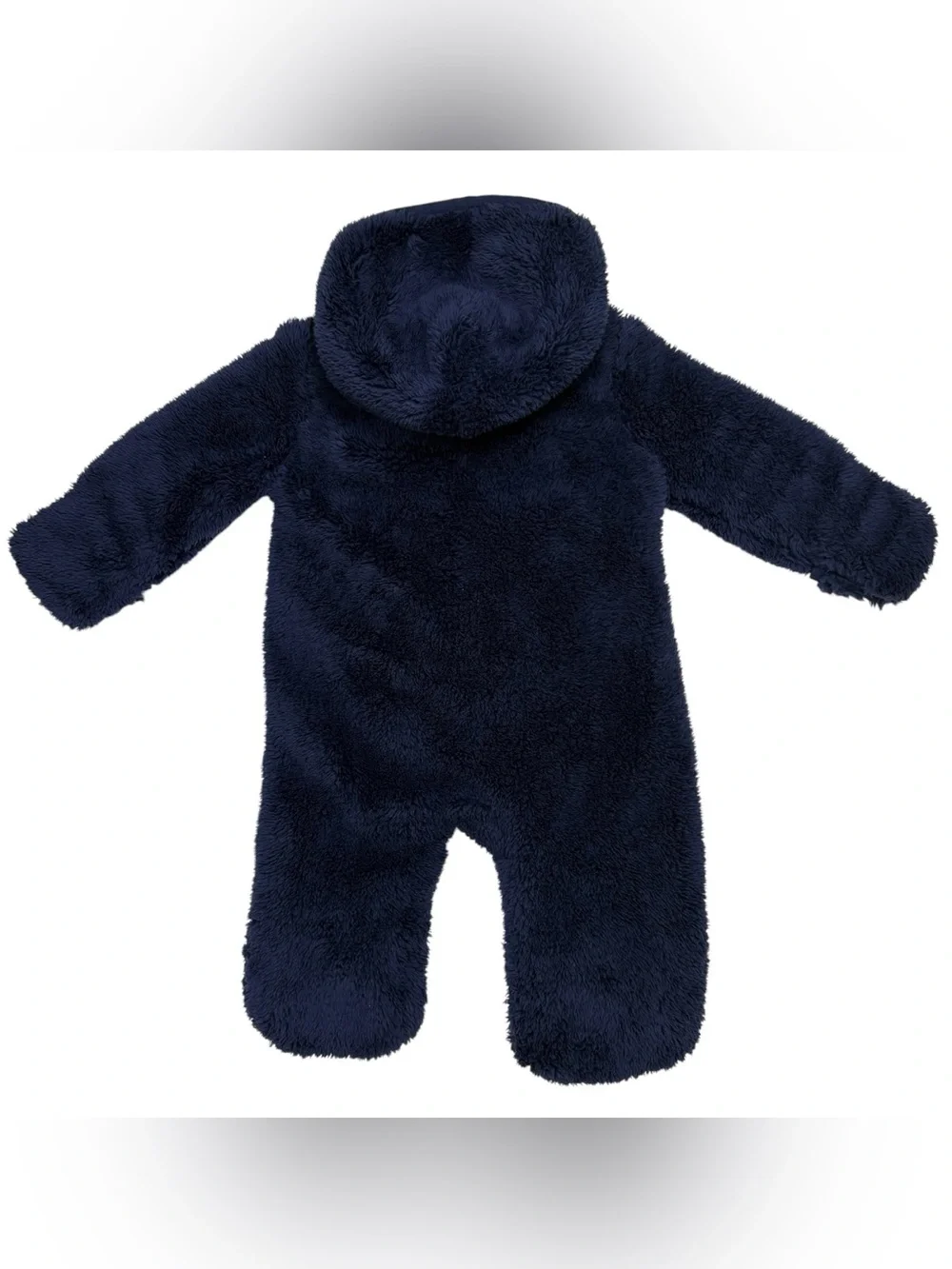 Nike Baby Sherpa Fleece Hooded Footed Coverall Navy Pram Suit Size 6m Unisex